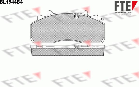 FTE BL1944B4 - Kit pastiglie freno, Freno a disco autozon.pro