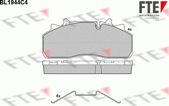 FTE BL1944C4 - Kit pastiglie freno, Freno a disco autozon.pro