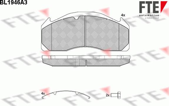 FTE BL1946A3 - Kit pastiglie freno, Freno a disco autozon.pro