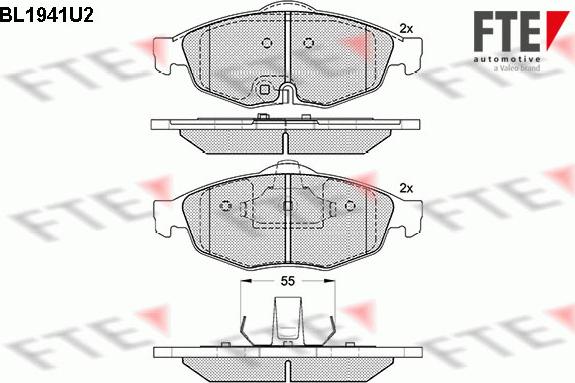 FTE BL1941U2 - Kit pastiglie freno, Freno a disco autozon.pro