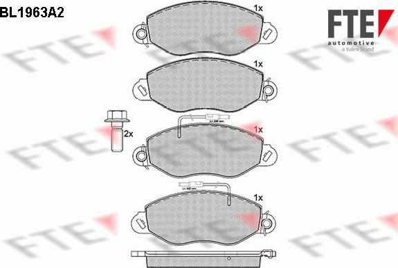 FTE BL1963A2 - Kit pastiglie freno, Freno a disco autozon.pro