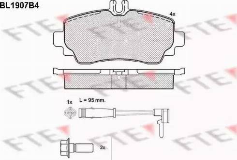 FTE BL1907B4 - Kit pastiglie freno, Freno a disco autozon.pro