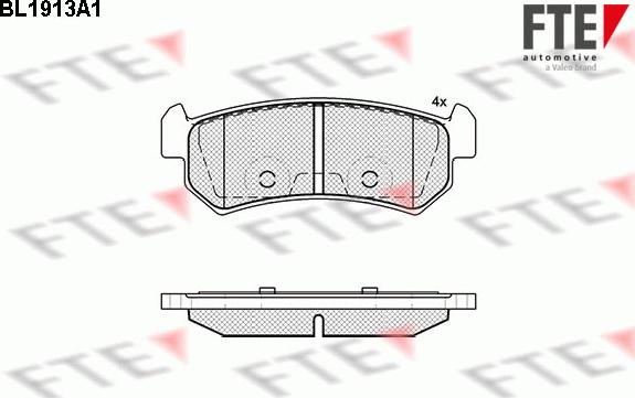 FTE BL1913A1 - Kit pastiglie freno, Freno a disco autozon.pro