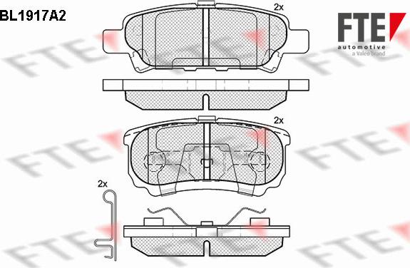 FTE BL1917A2 - Kit pastiglie freno, Freno a disco autozon.pro