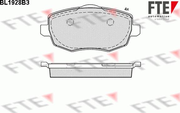 FTE BL1928B3 - Kit pastiglie freno, Freno a disco autozon.pro