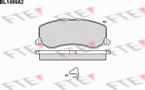 FTE BL1499A2 - Kit pastiglie freno, Freno a disco autozon.pro