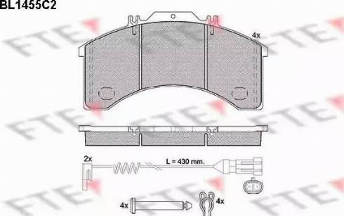 FTE BL1455C2 - Kit pastiglie freno, Freno a disco autozon.pro