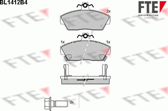 FTE BL1412B4 - Kit pastiglie freno, Freno a disco autozon.pro