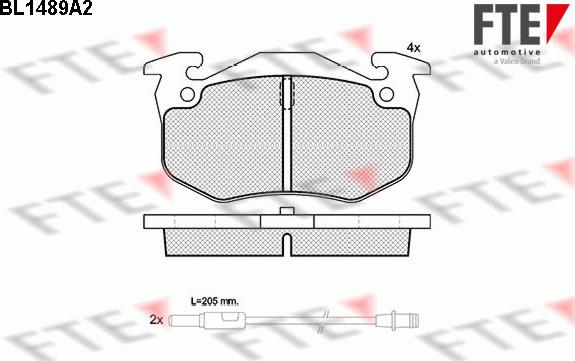 FTE BL1489A2 - Kit pastiglie freno, Freno a disco autozon.pro