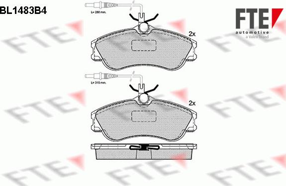 FTE BL1483B4 - Kit pastiglie freno, Freno a disco autozon.pro