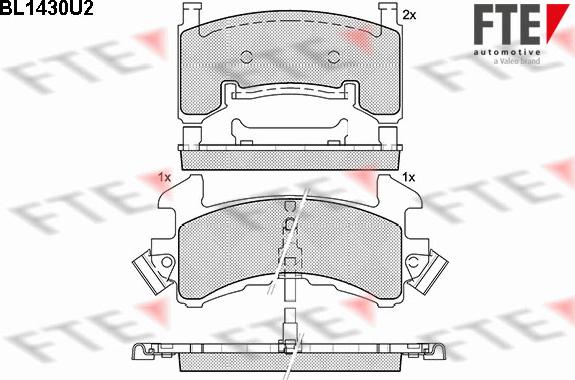 FTE BL1430U2 - Kit pastiglie freno, Freno a disco autozon.pro