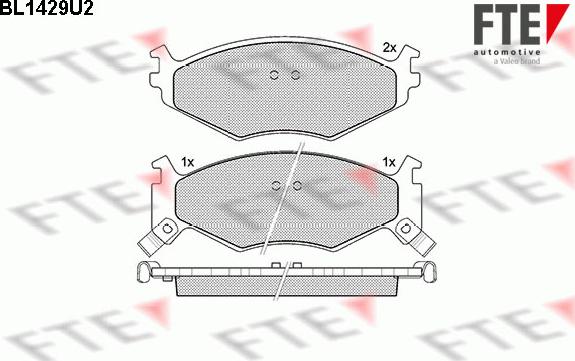 FTE BL1429U2 - Kit pastiglie freno, Freno a disco autozon.pro