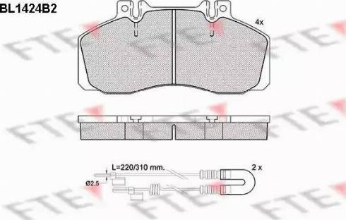 FTE BL1424B2 - Kit pastiglie freno, Freno a disco autozon.pro