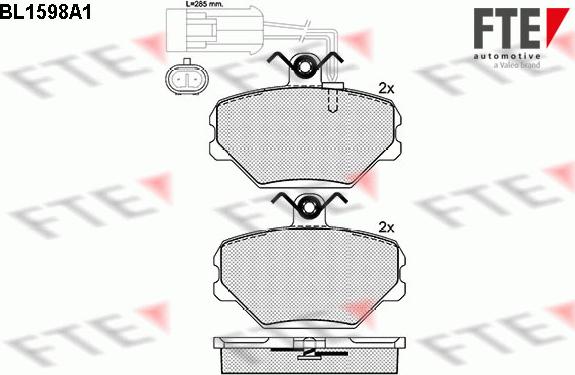 FTE BL1598A1 - Kit pastiglie freno, Freno a disco autozon.pro