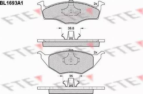 FTE BL1693A1 - Kit pastiglie freno, Freno a disco autozon.pro