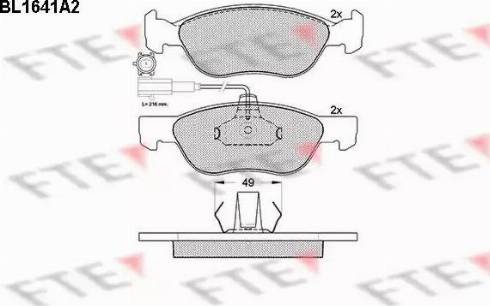 FTE BL1641A2 - Kit pastiglie freno, Freno a disco autozon.pro