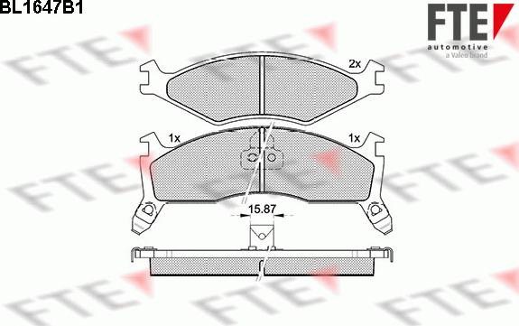 FTE BL1647B1 - Kit pastiglie freno, Freno a disco autozon.pro