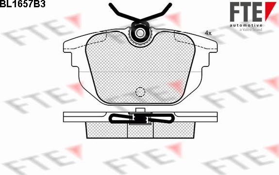 FTE BL1657B3 - Kit pastiglie freno, Freno a disco autozon.pro