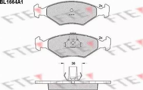 FTE BL1664A1 - Kit pastiglie freno, Freno a disco autozon.pro