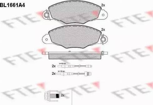 FTE BL1661A4 - Kit pastiglie freno, Freno a disco autozon.pro