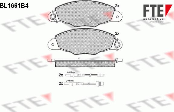 FTE BL1661B4 - Kit pastiglie freno, Freno a disco autozon.pro