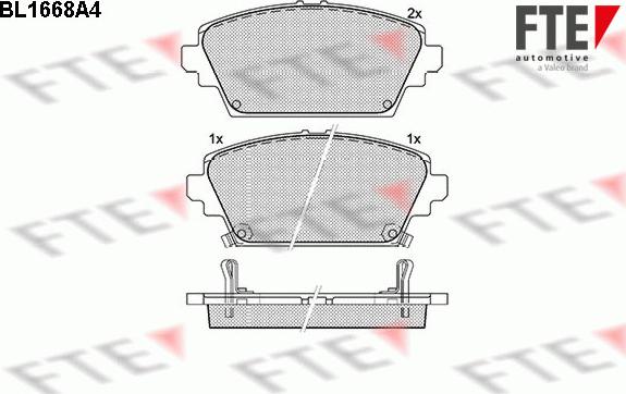 FTE BL1668A4 - Kit pastiglie freno, Freno a disco autozon.pro