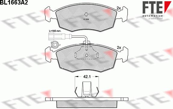 FTE BL1663A2 - Kit pastiglie freno, Freno a disco autozon.pro