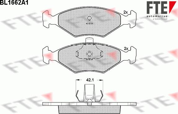 FTE BL1662A1 - Kit pastiglie freno, Freno a disco autozon.pro