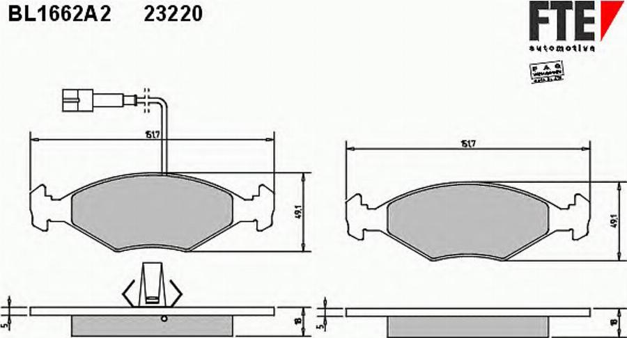 FTE BL1662A2 - Kit pastiglie freno, Freno a disco autozon.pro