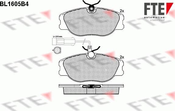 FTE BL1605B4 - Kit pastiglie freno, Freno a disco autozon.pro