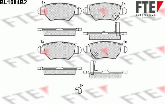 FTE BL1684B2 - Kit pastiglie freno, Freno a disco autozon.pro