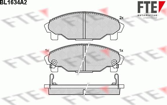 FTE BL1634A2 - Kit pastiglie freno, Freno a disco autozon.pro