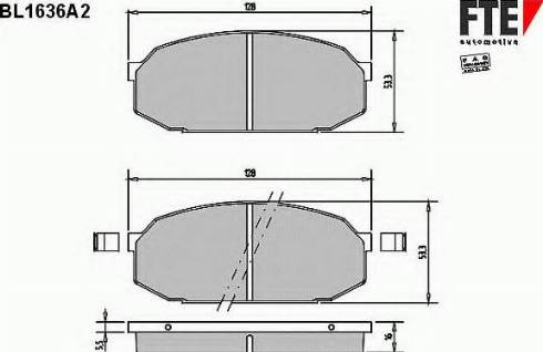 FTE BL1636A2 - Kit pastiglie freno, Freno a disco autozon.pro