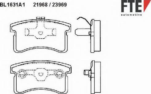 FTE BL1631A1 - Kit pastiglie freno, Freno a disco autozon.pro