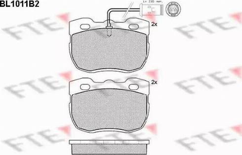 FTE BL1011B2 - Kit pastiglie freno, Freno a disco autozon.pro