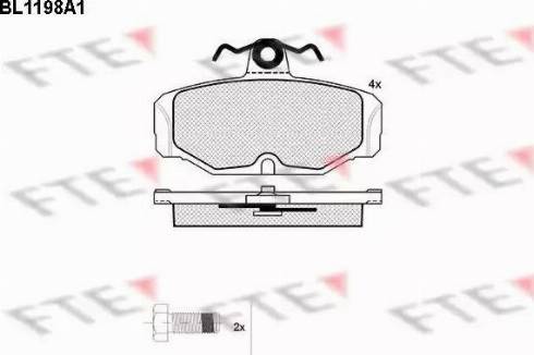 FTE BL1198A1 - Kit pastiglie freno, Freno a disco autozon.pro