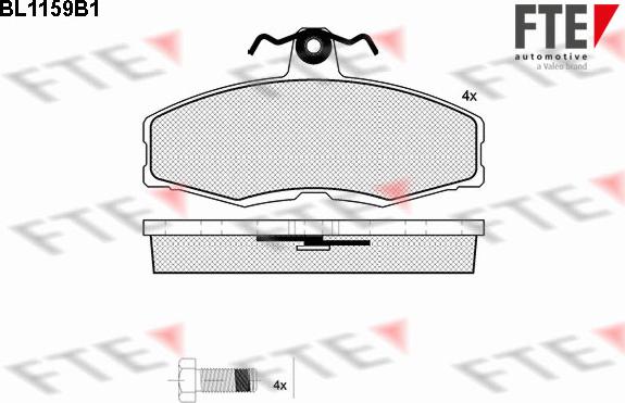 FTE BL1159B1 - Kit pastiglie freno, Freno a disco autozon.pro