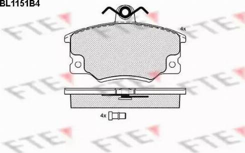 FTE BL1151B4 - Kit pastiglie freno, Freno a disco autozon.pro