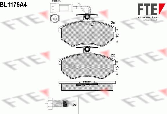 FTE BL1175A4 - Kit pastiglie freno, Freno a disco autozon.pro