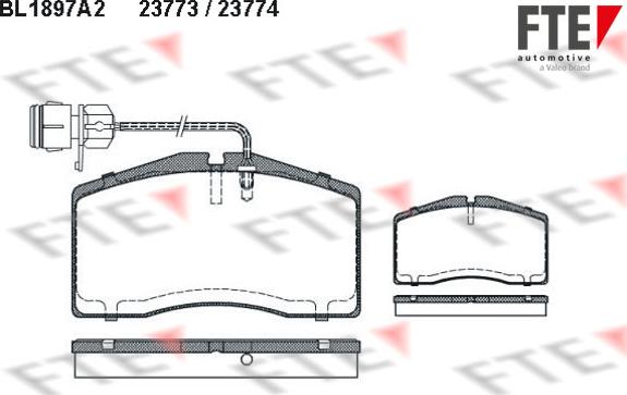 FTE BL1897A2 - Kit pastiglie freno, Freno a disco autozon.pro