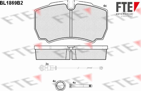 FTE BL1869B2 - Kit pastiglie freno, Freno a disco autozon.pro