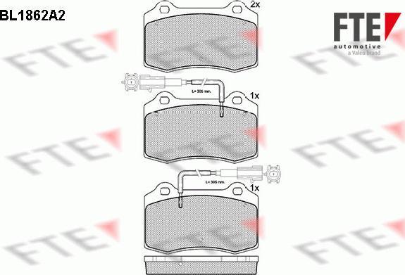 FTE BL1862A2 - Kit pastiglie freno, Freno a disco autozon.pro