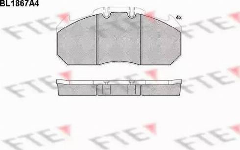 FTE BL1867A4 - Kit pastiglie freno, Freno a disco autozon.pro