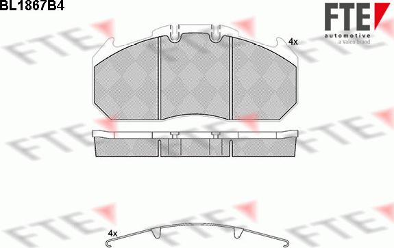 FTE BL1867B4 - Kit pastiglie freno, Freno a disco autozon.pro