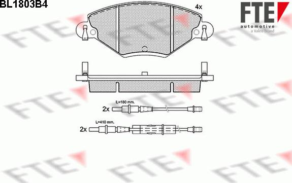 FTE BL1803B4 - Kit pastiglie freno, Freno a disco autozon.pro