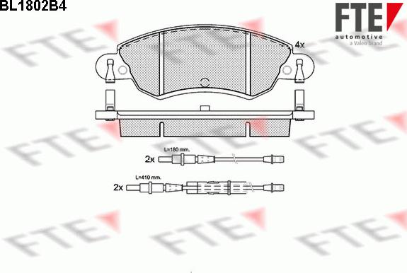 FTE BL1802B4 - Kit pastiglie freno, Freno a disco autozon.pro