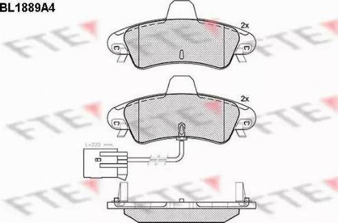 FTE BL1889A4 - Kit pastiglie freno, Freno a disco autozon.pro