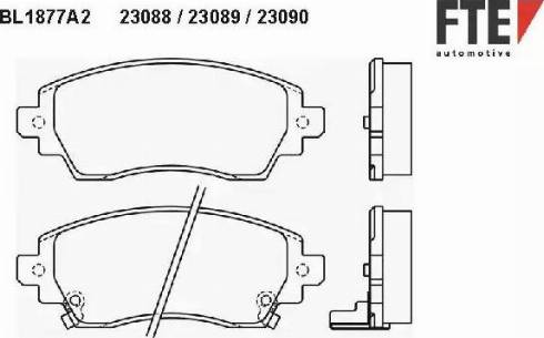 FTE BL1877A2 - Kit pastiglie freno, Freno a disco autozon.pro