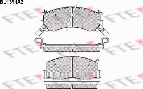 FTE BL1394A2 - Kit pastiglie freno, Freno a disco autozon.pro