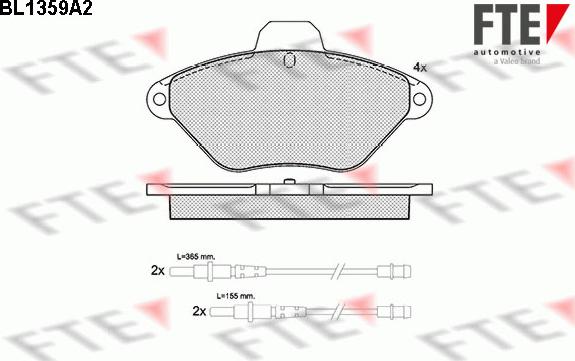 FTE BL1359A2 - Kit pastiglie freno, Freno a disco autozon.pro